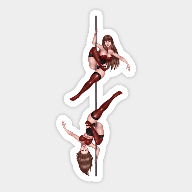 The pole dancer - up & down Sticker by Martinuve